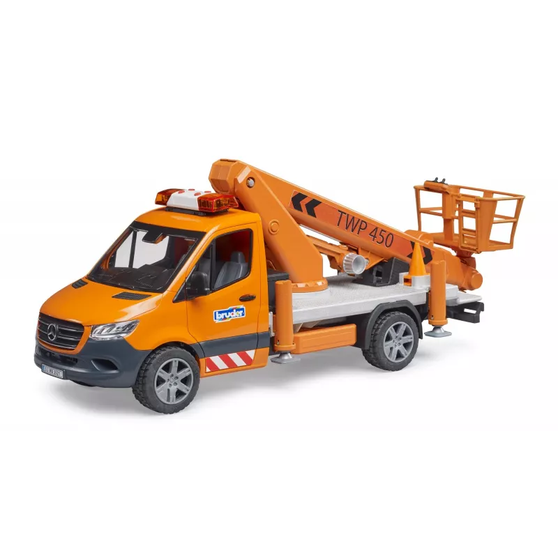 Veicolo BRUDER MB Sprinter piattaforma di lavoro età consigliata 3+