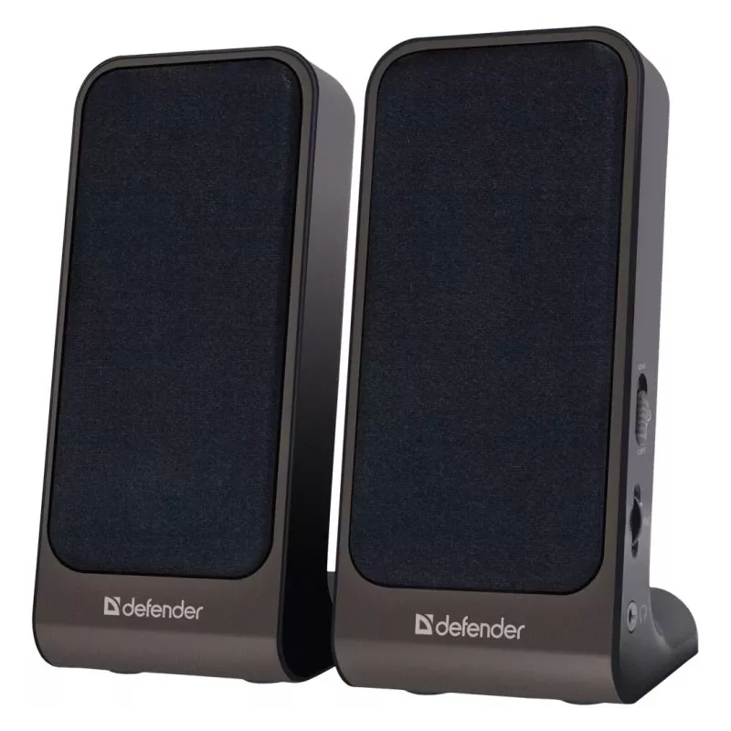 Diffusori DEFENDER SPK-225 2.0 con filo, 4 W RMS, USB/DC 5 V, 3,5 mm, nero