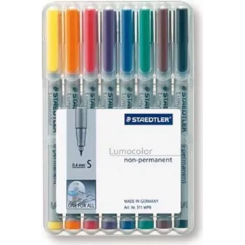 Pennarello Staedtler 311 WP8 8 pezzi nero blu marrone verde arancione rosso viola giallo
