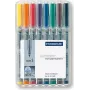 Pennarello Staedtler 311 WP8 8 pezzi nero blu marrone verde arancione rosso viola giallo