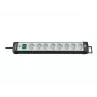 Ciabatta Brennenstuhl Premium-Line 8 prese nero/grigio chiaro, cavo 5 m H05VV-F 3G1,5, con interruttore, verticale