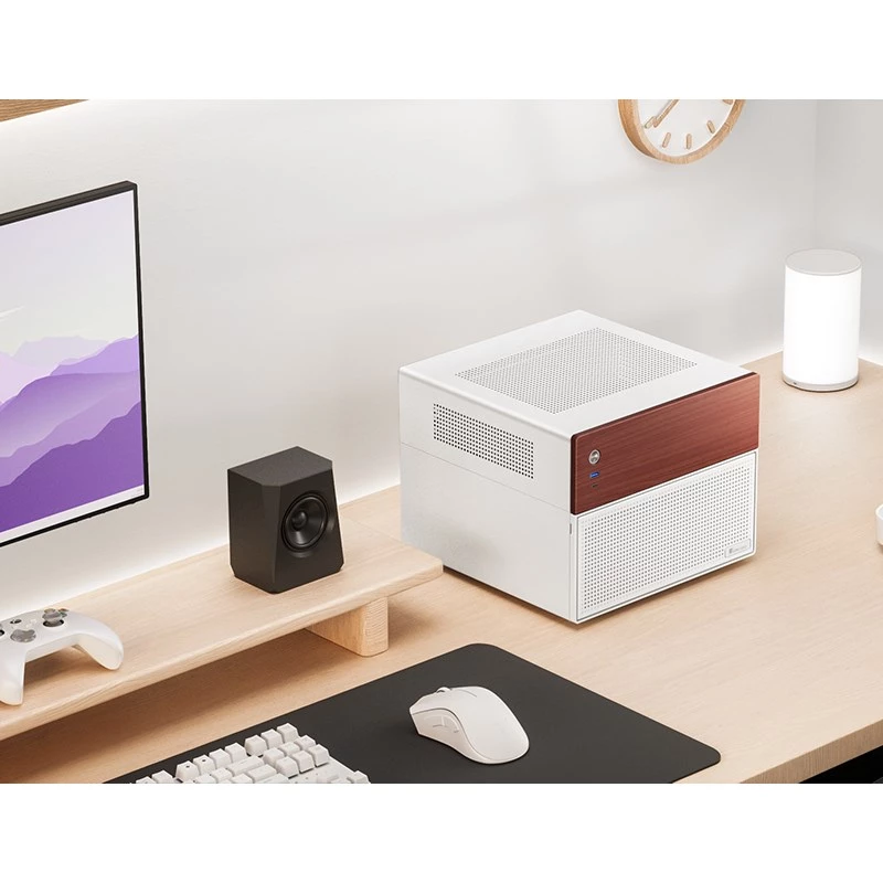 Case computer Micro-Tower Jonsbo N4 BIANCO Mini-ITX con vetro temperato