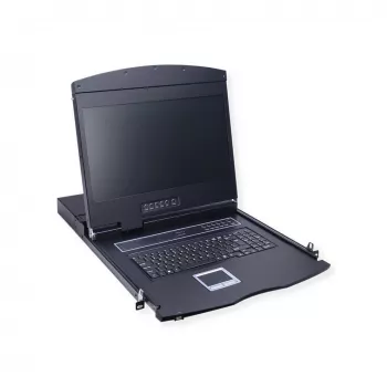 VALUE 26.99.0161 Console KVM con switch KVM a 8 porte, USB, layout tedesco, 19 pollici