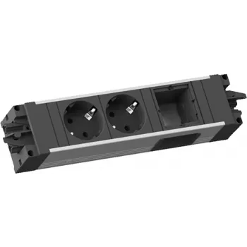Bachmann STEP ALU 2xCEE7/3 1xCM 90° GST18 ciabatta multipresa (906.09529)