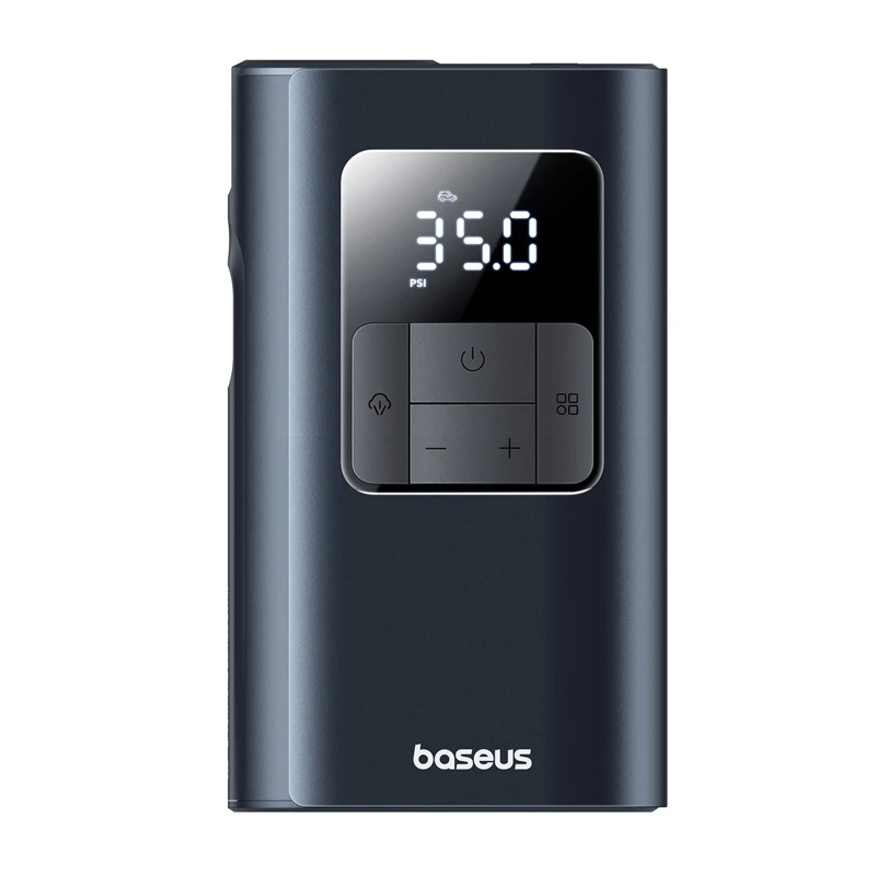 Baseus PrimeTrip VA1 compressore portatile per pneumatici, 75 W, 2 in 1 con torcia e power bank da 6000 mAh, nero