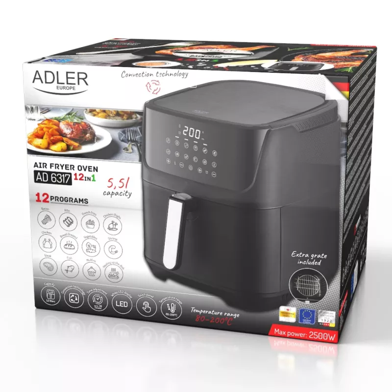 Friggitrice ad Aria - 12 Programmi 5,5 L Adler