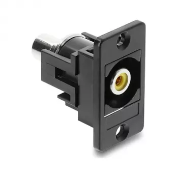 DELOCK 91111 connettore femmina RCA da incasso – giallo/nero, connettore audio/video per montaggio a pannello