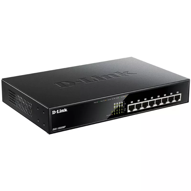 Switch unmanaged D-Link DGS-1008MP 8 porte desktop Gigabit Max PoE Switch