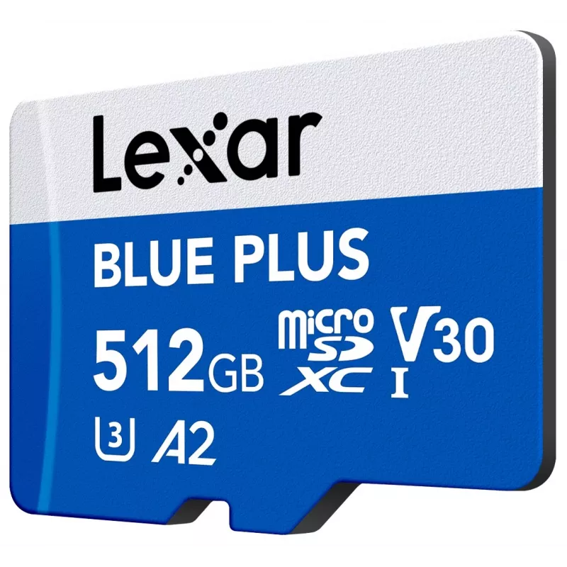 Scheda di memoria MicroSDXC Lexar BLUE PLUS 512 GB, UHS‑I, lettura 170 MB/s, U3/V30