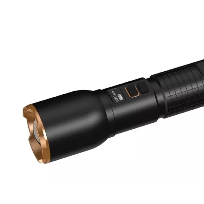 Torcia Duracell DF6000R confezione regalo — torcia ricaricabile a mano, nera