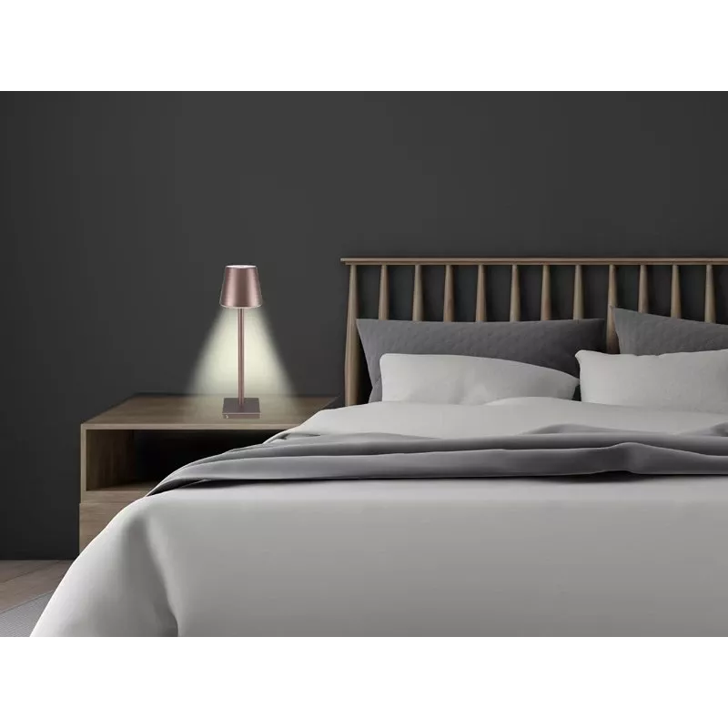Lampada da tavolo ricaricabile Beper P201UTP103, interruttore touch, 2 W