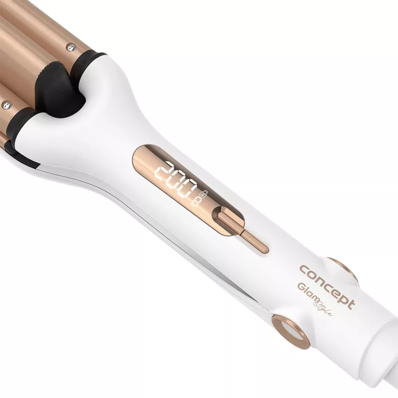 Concept GLAM Style KT2140 arricciacapelli per onde, 100 W, 9 livelli di temperatura, rivestimento in ceramica, cavo girevole da 1,8 m, oro rosa