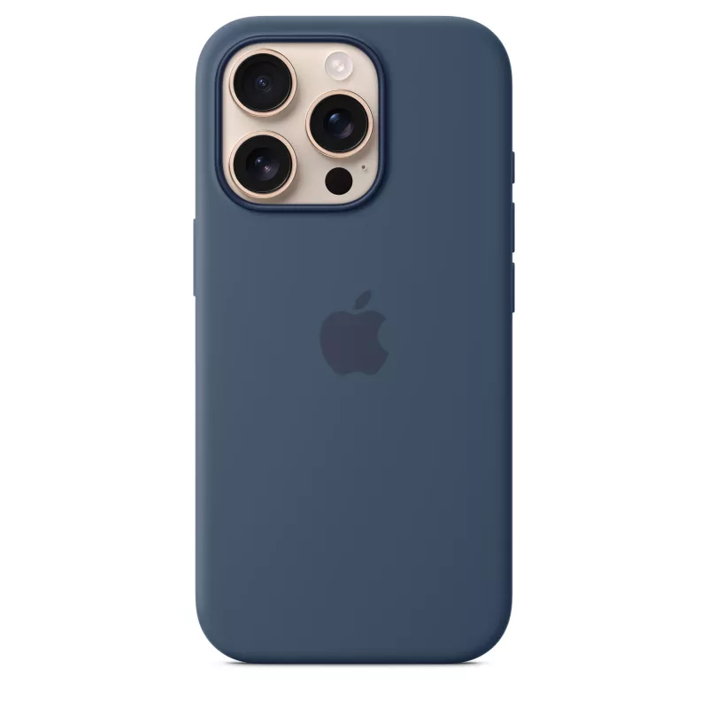 Custodia in silicone compatibile MagSafe per iPhone 16 Pro - Denim