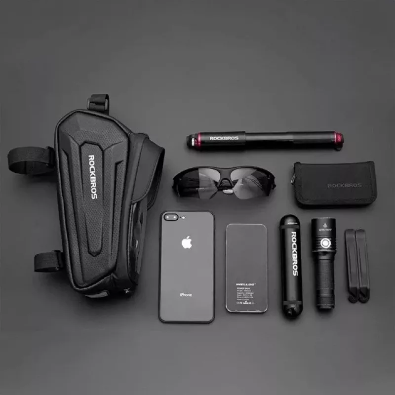 Rockbros B68-1 Borsa da telaio per bici porta cellulare 1,7 l nera