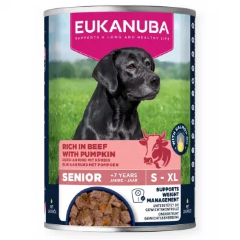 Eukanuba Senior cibo umido per cani con manzo e zucca, lattina da 400 g