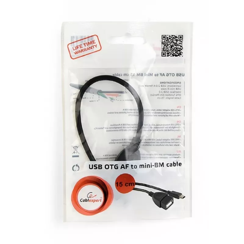 Cavo USB OTG Mini BM -> USB AF 15cm