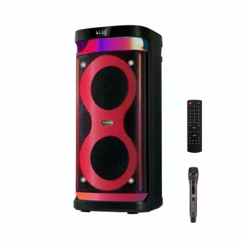 Altoparlante portatile MANTA SPK0601B100, 100 W, Bluetooth, karaoke, microfono wireless, batteria ricaricabile, equalizzatore, illuminazione disco