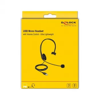Cuffia DeLOCK USB mono con regolazione del volume