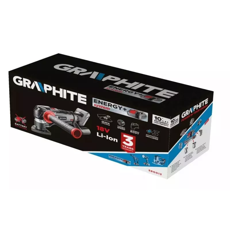 Multitool GRAPHITE Energy+ 18V 58G013 — utensile multifunzione oscillante a batteria, 18 V a batteria
