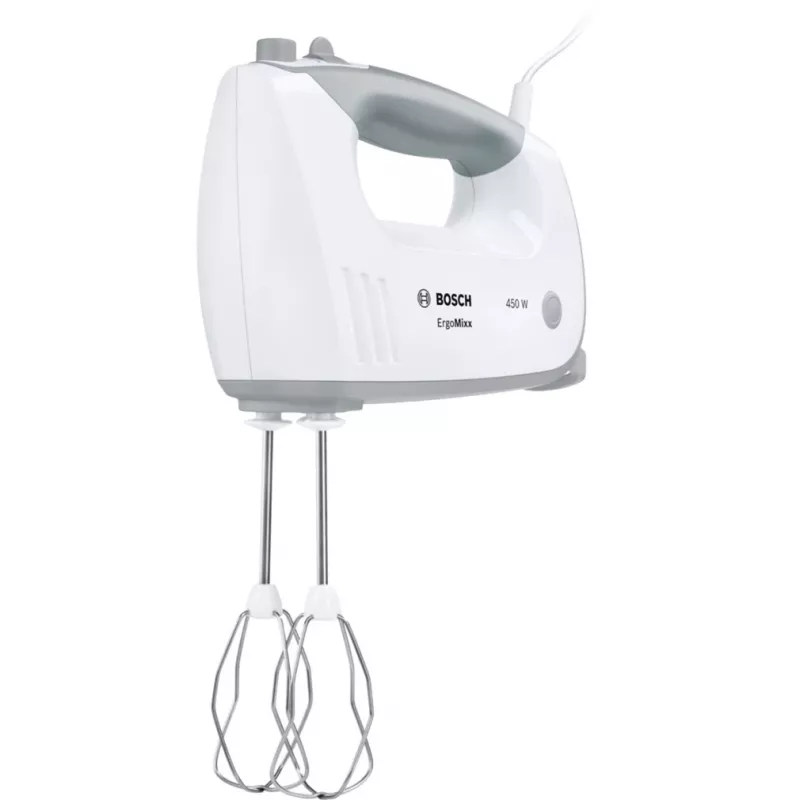 Frullatore a mano Bosch MFQ36400 — 450 W, 5 velocità, turbo, cavo 1,3 m, grigio/bianco