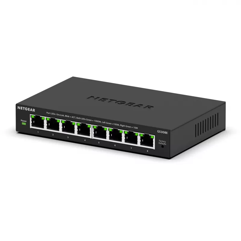 Switch NETGEAR GS308E Managed L2/L3 Gigabit Ethernet (10/100/1000) nero