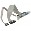 Delock 85644 Staffa per slot, 1x parallela DB25 + 1x seriale DB9 a IDC, piedinatura ruotata