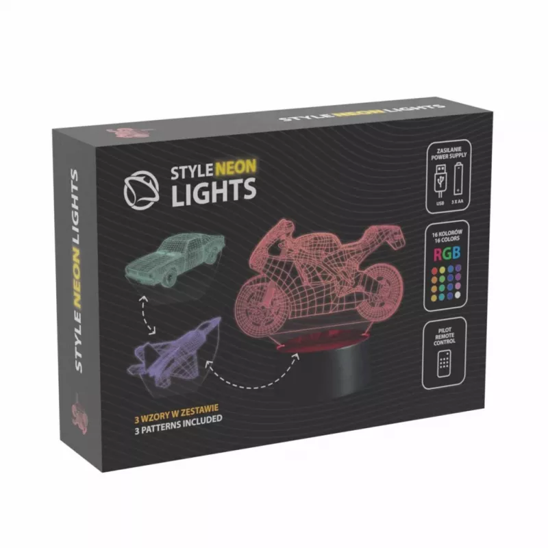 Lampada LED decorativa per veicoli MANTA SNL121RGB RGB 3D luce per auto e moto