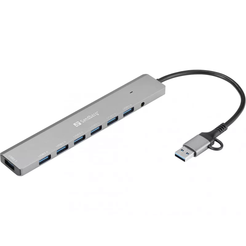 Hub USB SANDBERG 136-66 — 7 porte USB 3.0, esterno con alimentazione