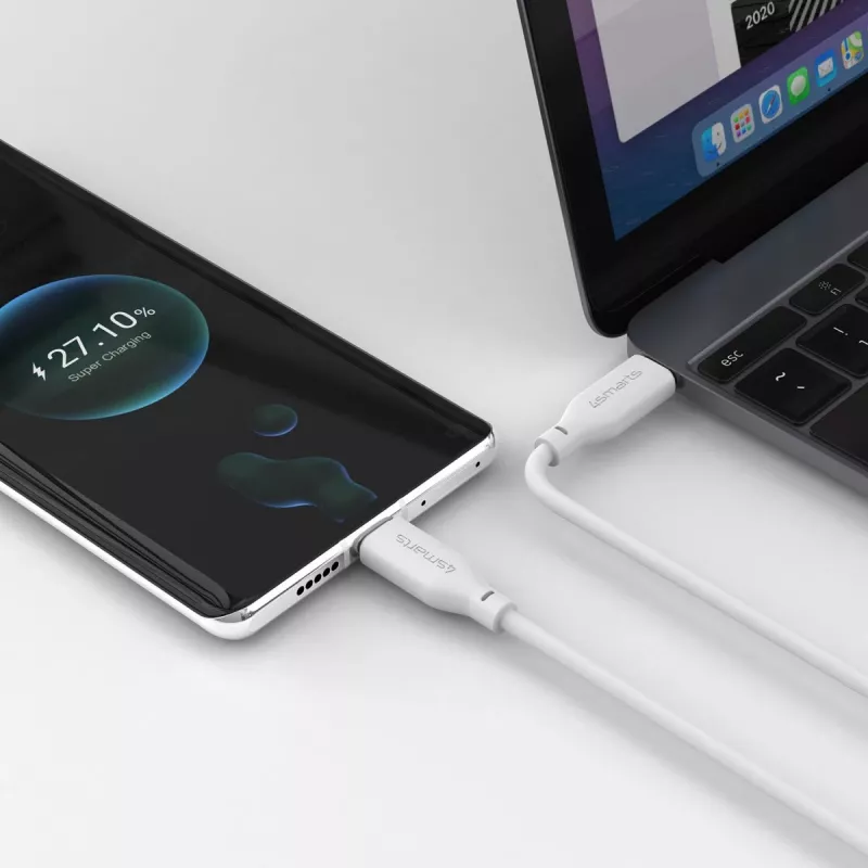Cavo in silicone USB-C / USB-C 4smarts High Flex 60W 1,5m bianco