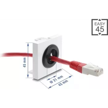 Passacavo DELOCK Easy 45, 21 mm diametro, passacavo per scrivania/tavolo