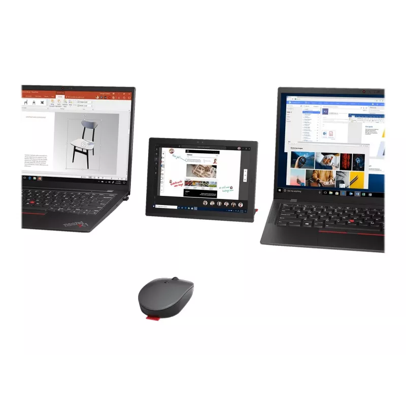 Mouse Lenovo Go multi-device ufficio ambidestro RF Wireless + Bluetooth ottico 2400 DPI