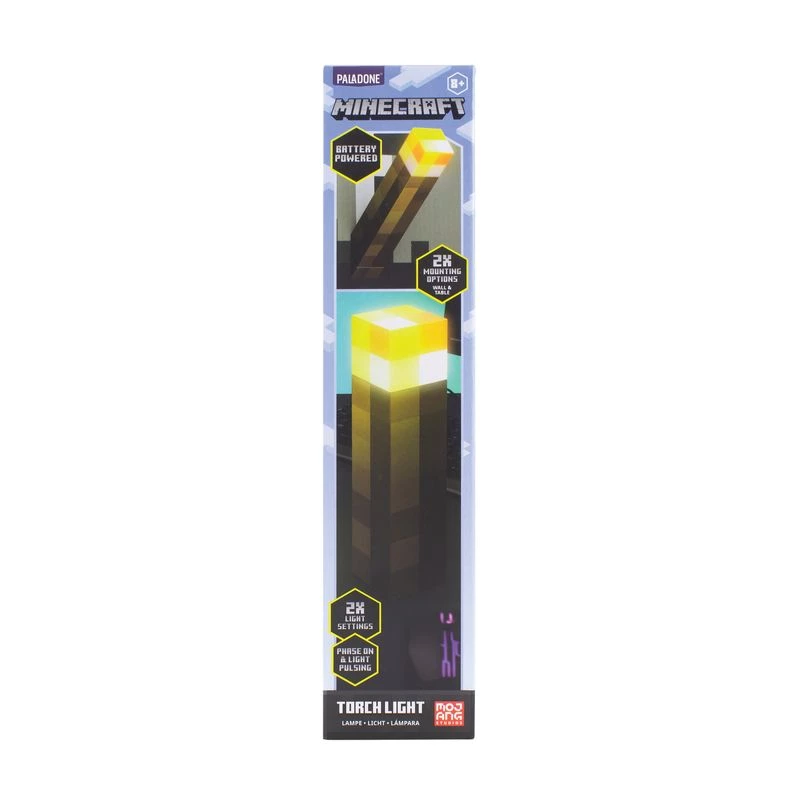 Lampada da tavolo Paladone Torch Light PP9202MCFV3 design Minecraft a batteria