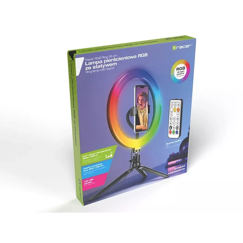 Ring light RGB 26 cm con stativo