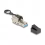 Connettore maschio RJ45 DeLOCK assemblabile sul campo Cat.6A senza attrezzi argento connettore maschio