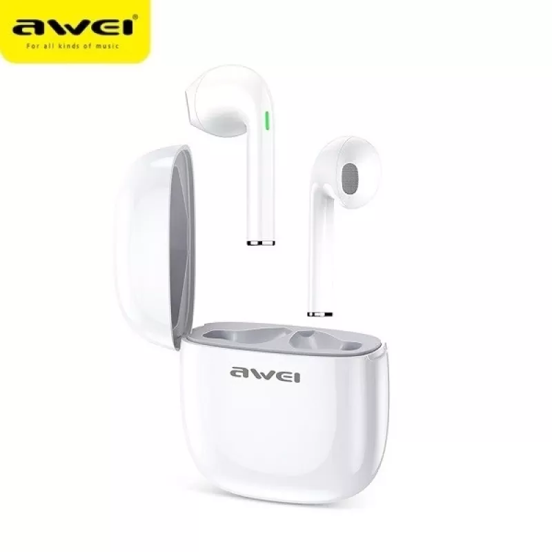 Auricolari Awei T28 TWS base di ricarica bianco
