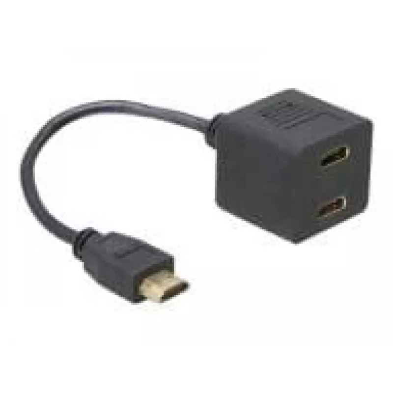 Adattatore HDMI DeLOCK 65056 0,2 m connettore maschio su 2x connettore femmina
