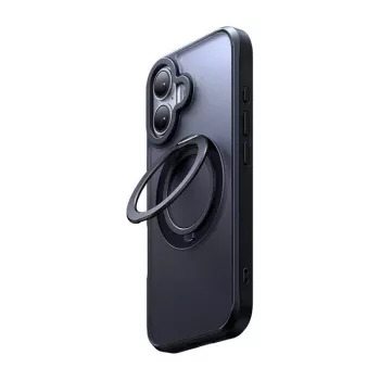 Custodia protettiva McDodo PC-4930 MagSafe per iPhone 16 con supporto integrato, nero