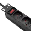 Qoltec PDU in alluminio per RACK 10'' | 1U | 16A | 4xFRENCH | 1,8m
