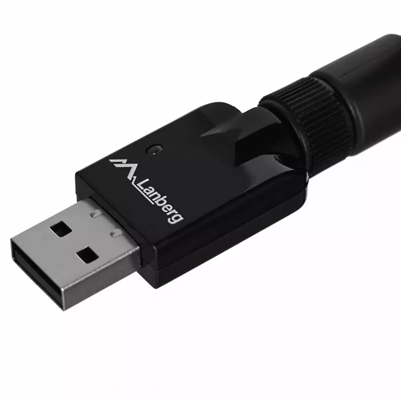 Lanberg NC-0150-WE adattatore WiFi USB Mini N150, 150 Mbit/s, 1 antenna esterna, nero