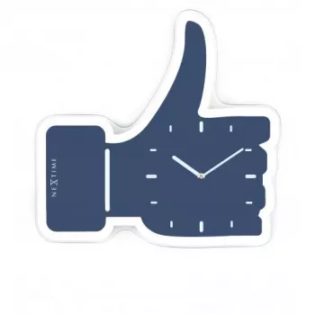 NeXtime orologio da parete 3072bl Thumbs up, 40,5x41,5 cm, da parete, blu/argento