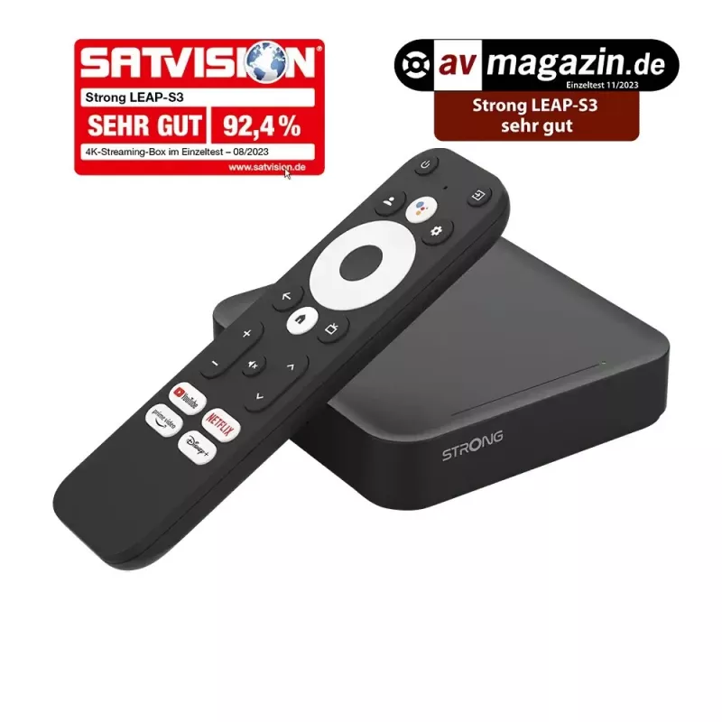 Strong LEAP-S3 Smart TV Box nero 4K Ultra HD 16 GB Wi-Fi Ethernet LAN