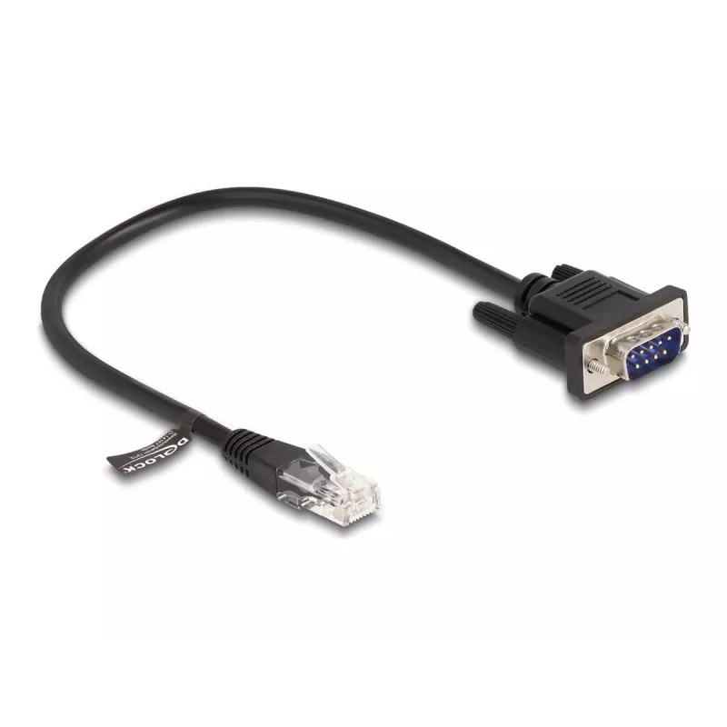 Delock cavo seriale RS-232, RJ45 maschio a D-Sub 9 maschio, 30 cm, nero
