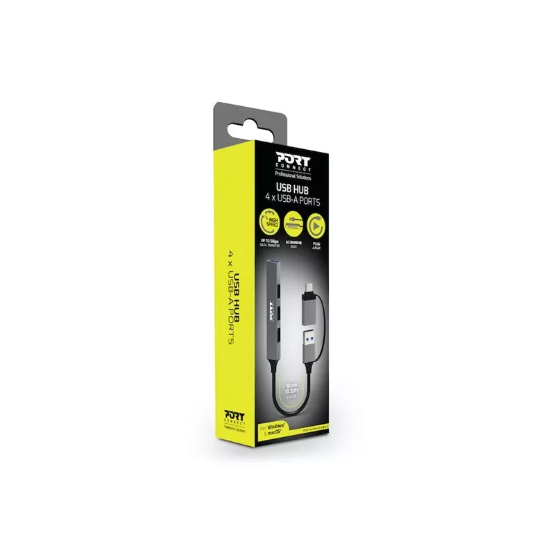 PORT CONNECT | HUB USB-C/USB-A 4 porte USB-A 3.0 5Gbps | 900160