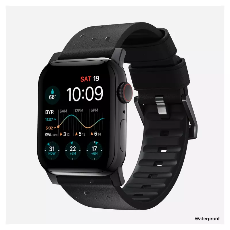 Cinturino Nomad Modern Strap nero pelle Active connettore nero 42/44/45/49 ProV2