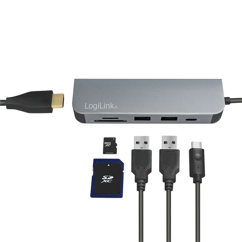 LogiLink UA0343 hub multiporta USB-C alluminio USB 3.2 2nd Gen Mult