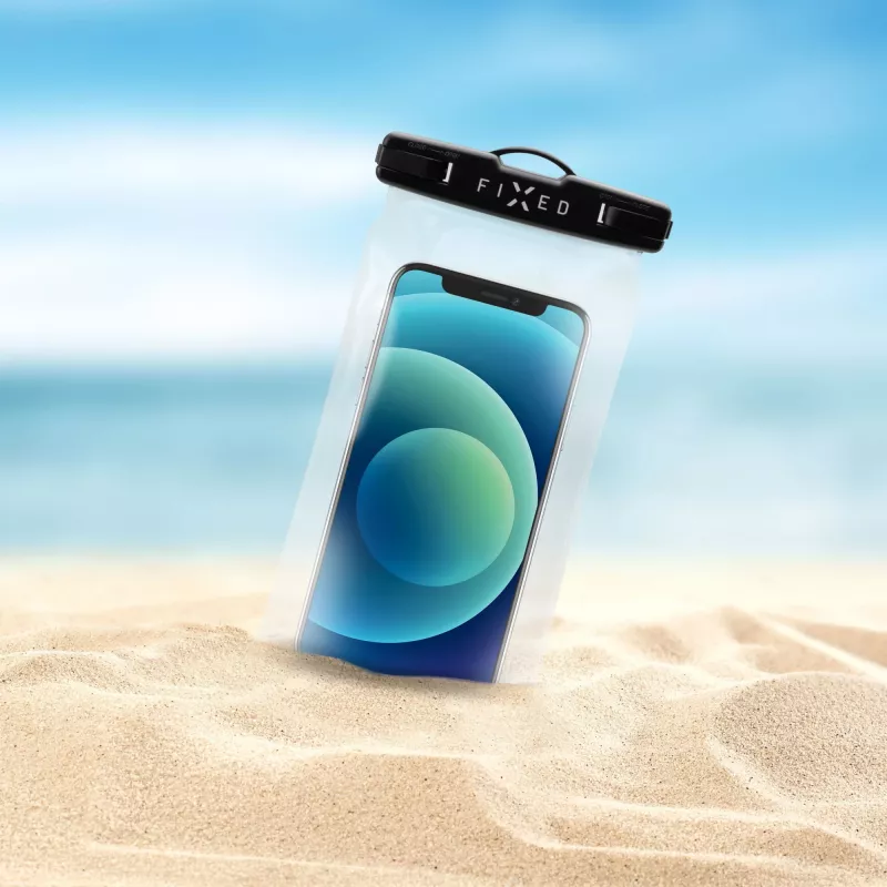 Custodia universale per cellulare protettiva e impermeabile FIXED Fixed Float — nero, vestibilità universale, custodia impermeabile