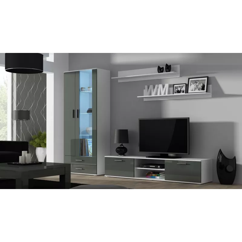 Cama supporto TV SOHO 180 bianco/grigio lucido
