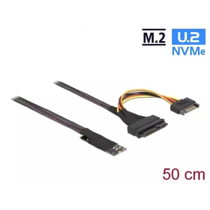 Adattatore DeLOCK M.2 Key M a U.2 SFF-8639 NVMe con cavo da 50 cm