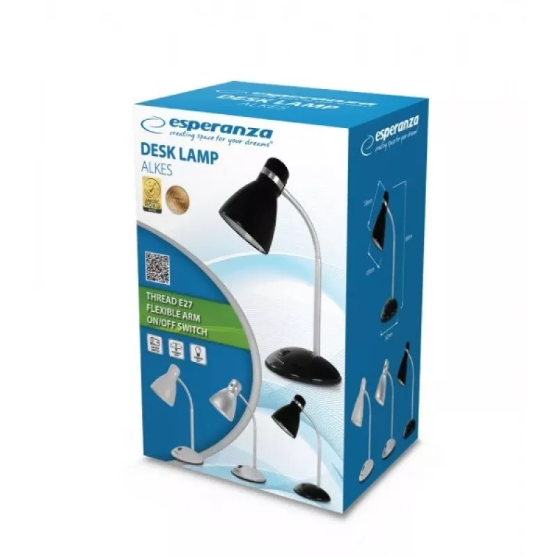 Lampada da tavolo Esperanza ELD113S E27 12 W LED argento