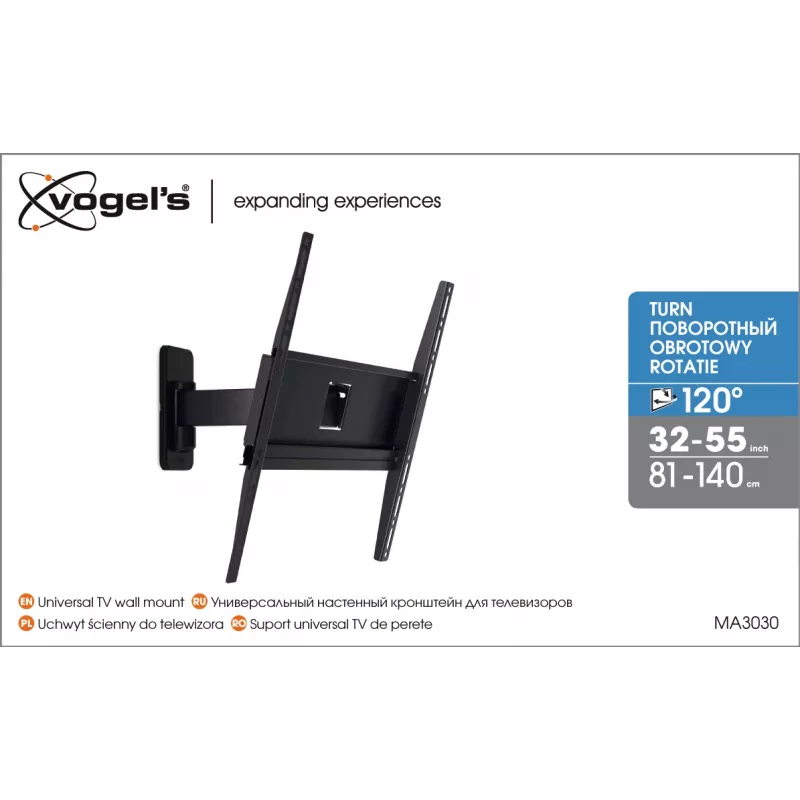 Vogels | Supporto da parete | MA3030-A1 | Full motion | 32-65 | Portata max. 25 kg | Nero